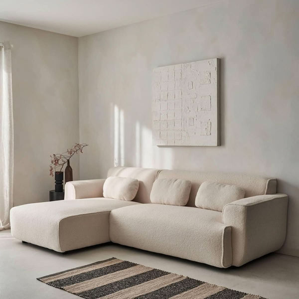 Ecksofa links Bouclé | Élévation Chic
