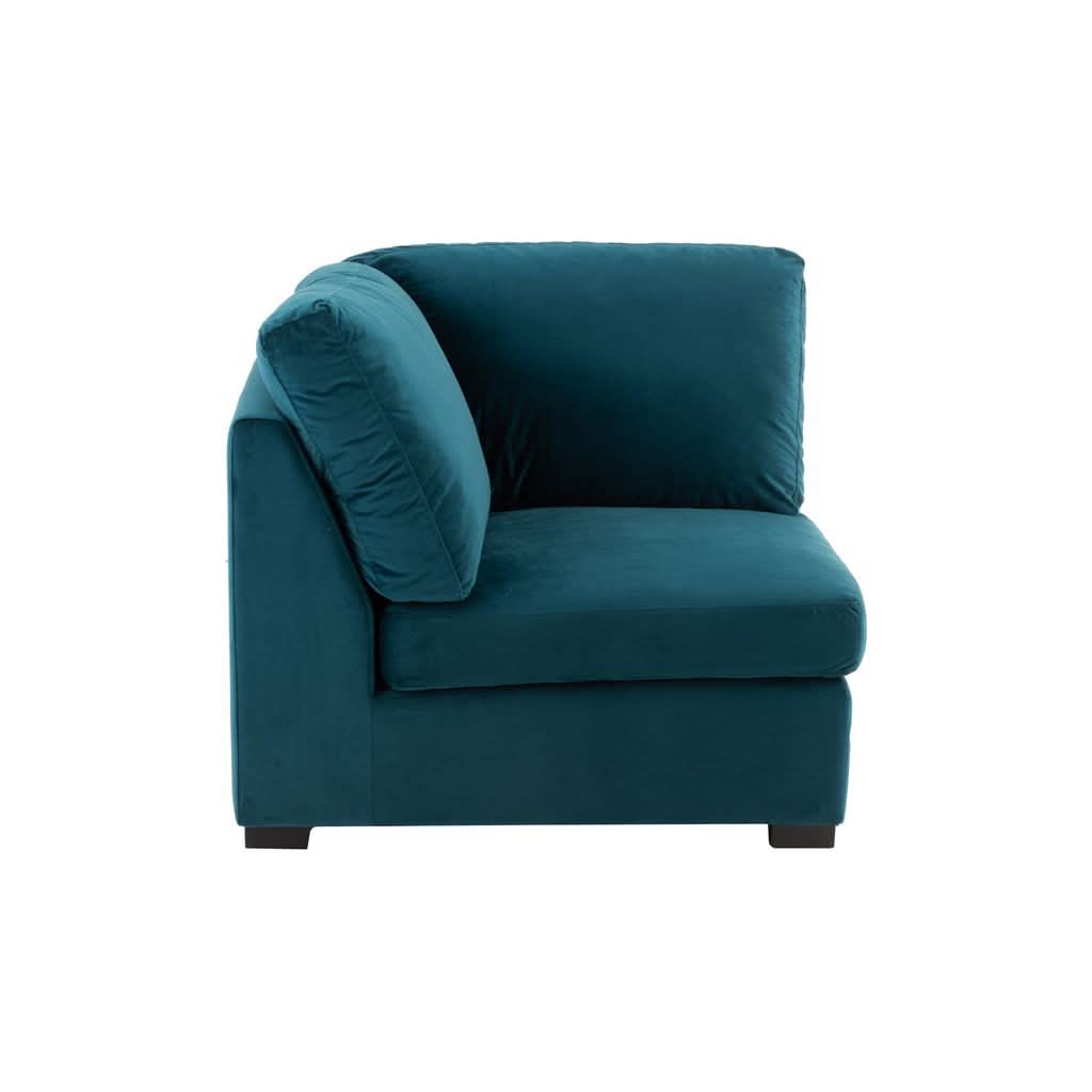 Canapé Angle Velours Bleu | Qira - Designix Canapés