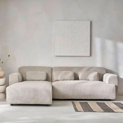 Ecksofa aus Cord | Luxuriöse Schlichtheit