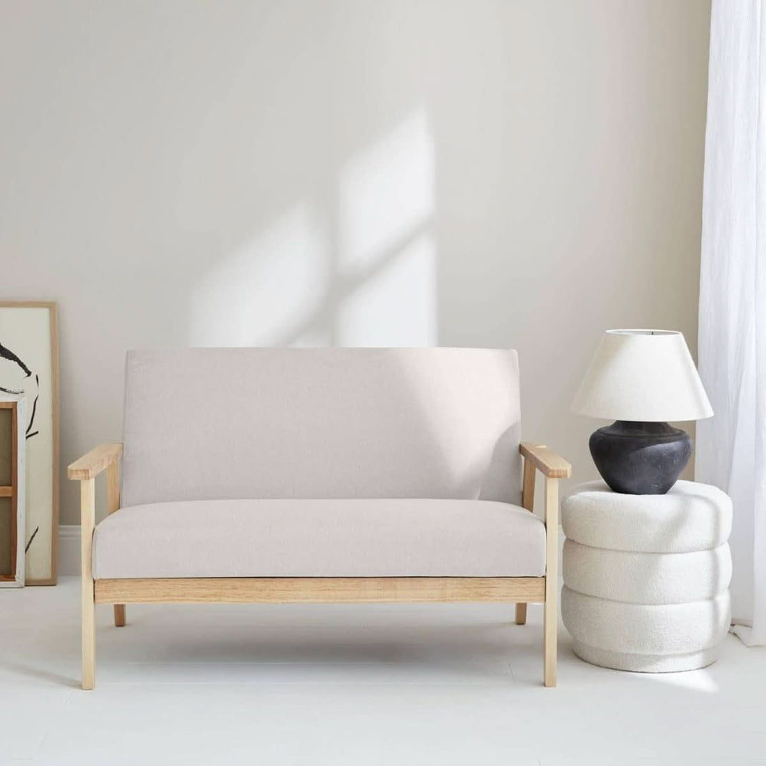 Skandinavisches Vintage-Sofa Creme | Medina