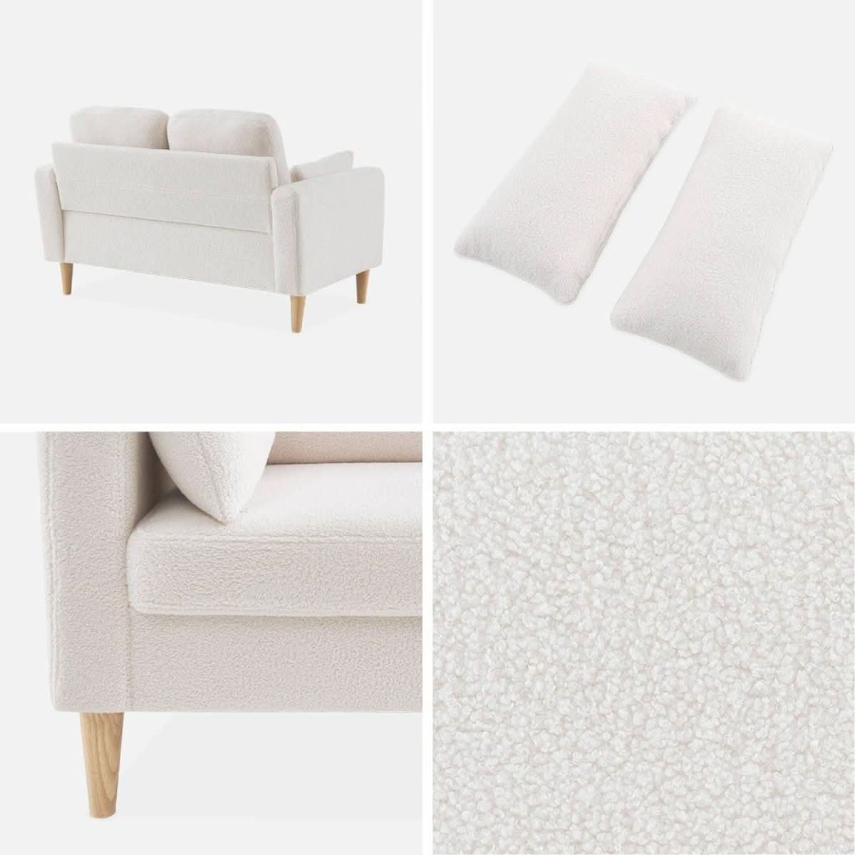 Canapé Bouclettes Scandinave Blanc Cassé | Twine - Designix Canapés