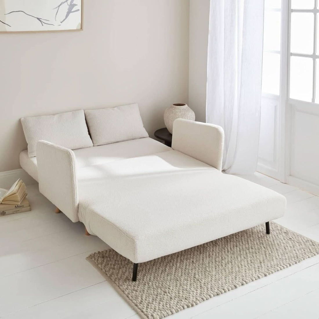 Schlafsofa mit Bouclé-Bezug, neigbar | Flare