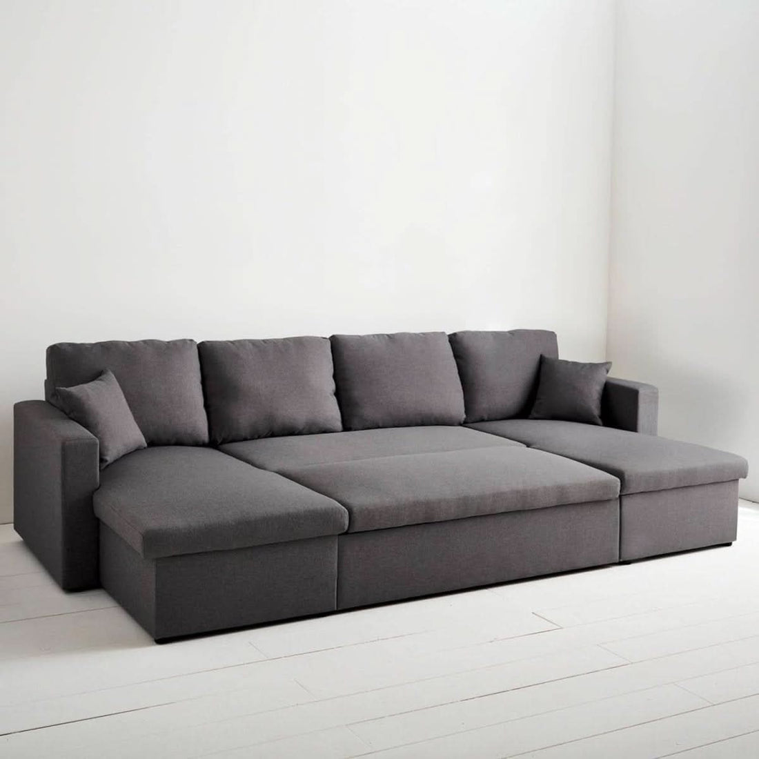 Graues Schlafsofa mit Bettkasten | Apex