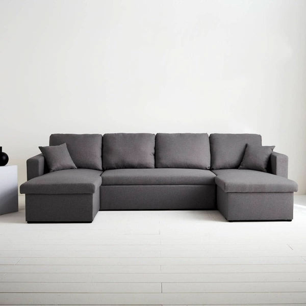 Graues Schlafsofa mit Bettkasten | Apex