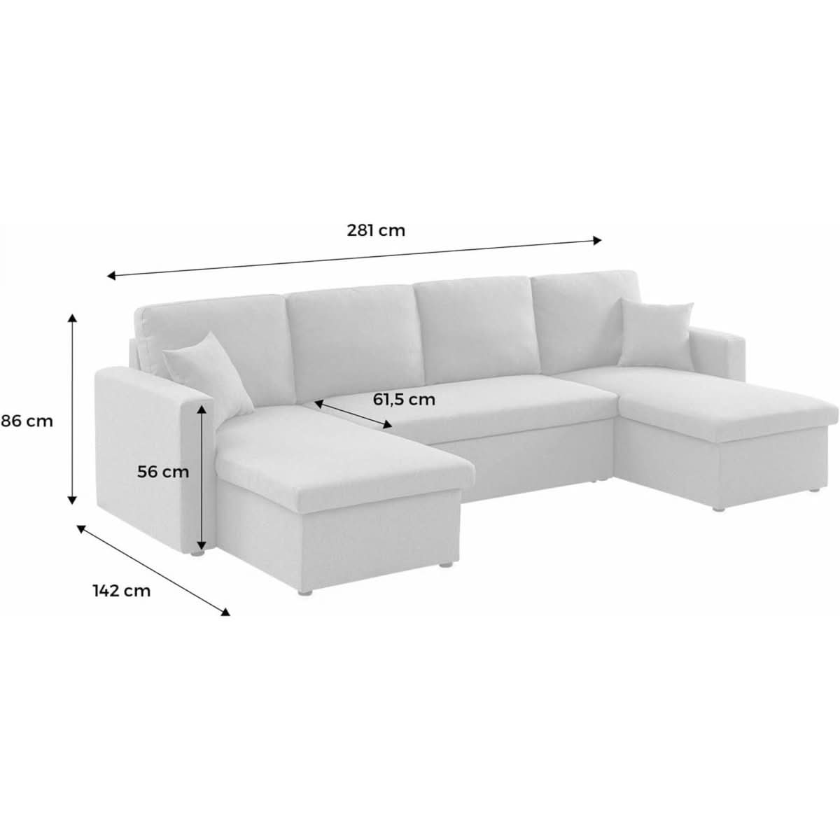 Canapé Convertible Gris Rangement | Apex - Designix Canapés