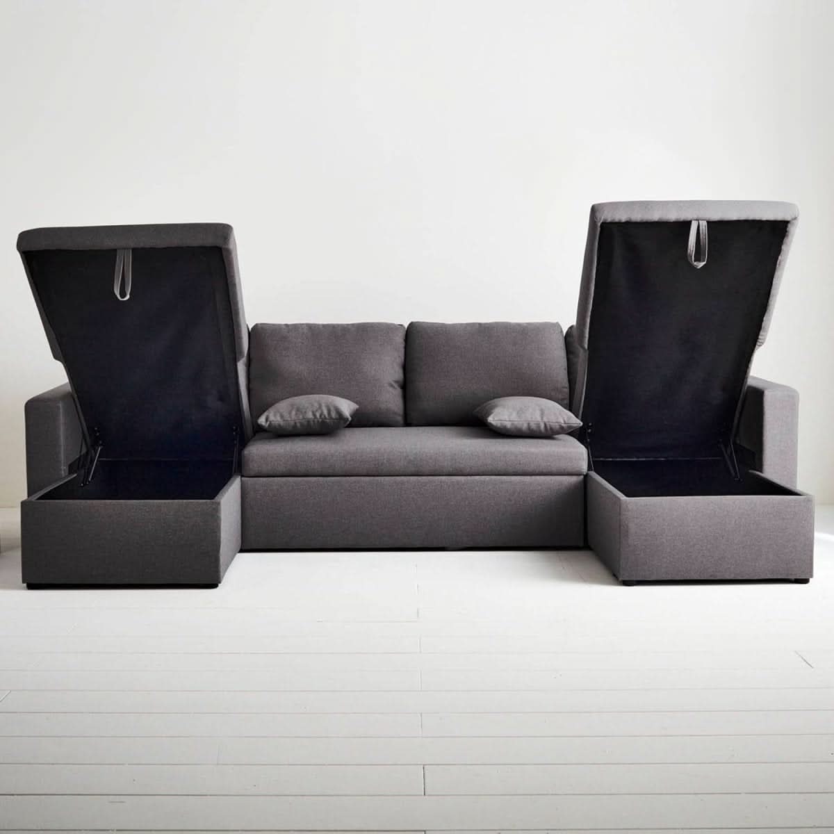 Canapé Convertible Gris Rangement | Apex - Designix Canapés