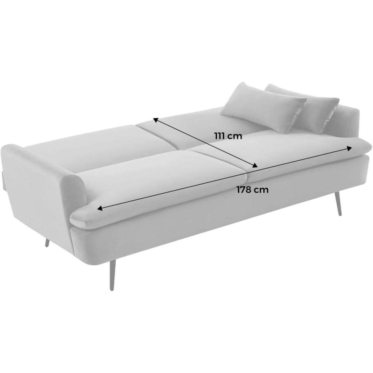 Canapé Convertible Velours Gris | Breeze - Designix Canapés