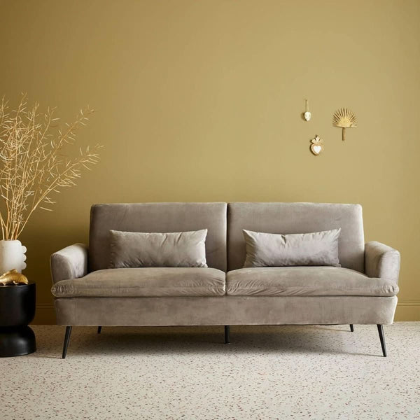 Graues Samt-Schlafsofa | Breeze
