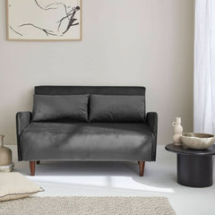 Dunkelgraues Schlafsofa aus Samt | Vigor