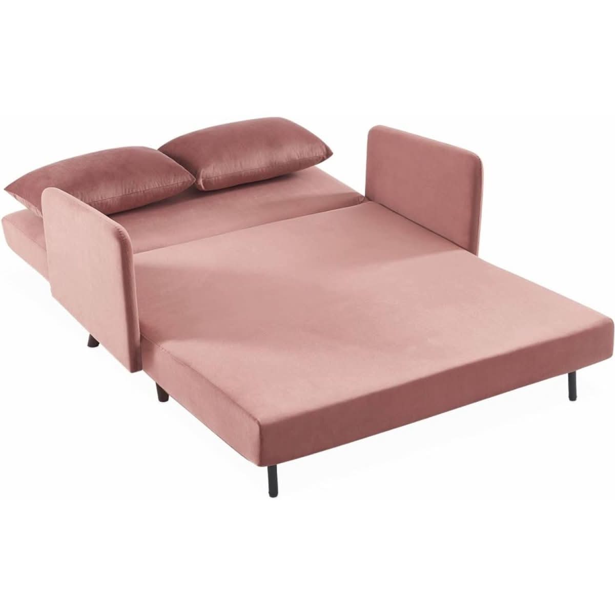 Canapé Convertible Velours Rose | Tempo - Designix Canapés