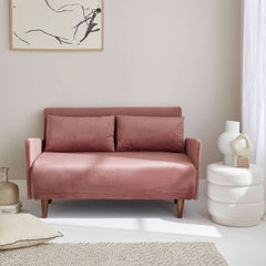 Schlafsofa aus rosa Samt | Tempo