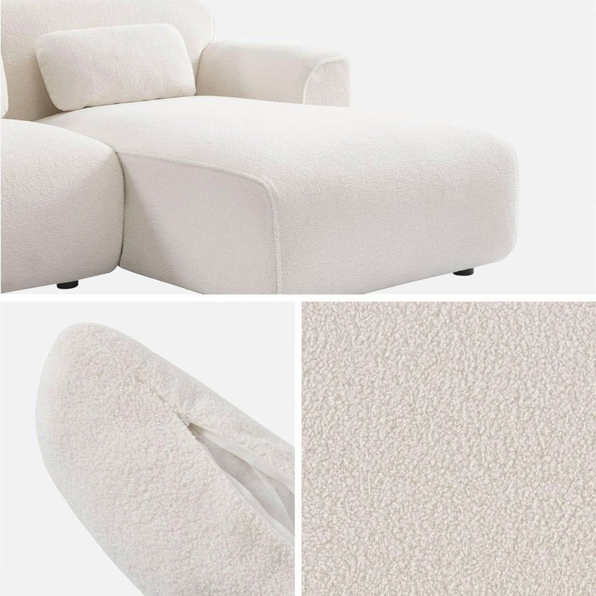 Canapé d'angle Tissu Bouclette | Surge - Designix Canapés