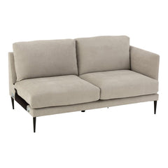 Gerades Sofa Zoe Grau Holz | Mila