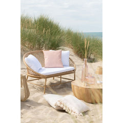 Canapé Métal Rotin Beige 2 Places | Zena