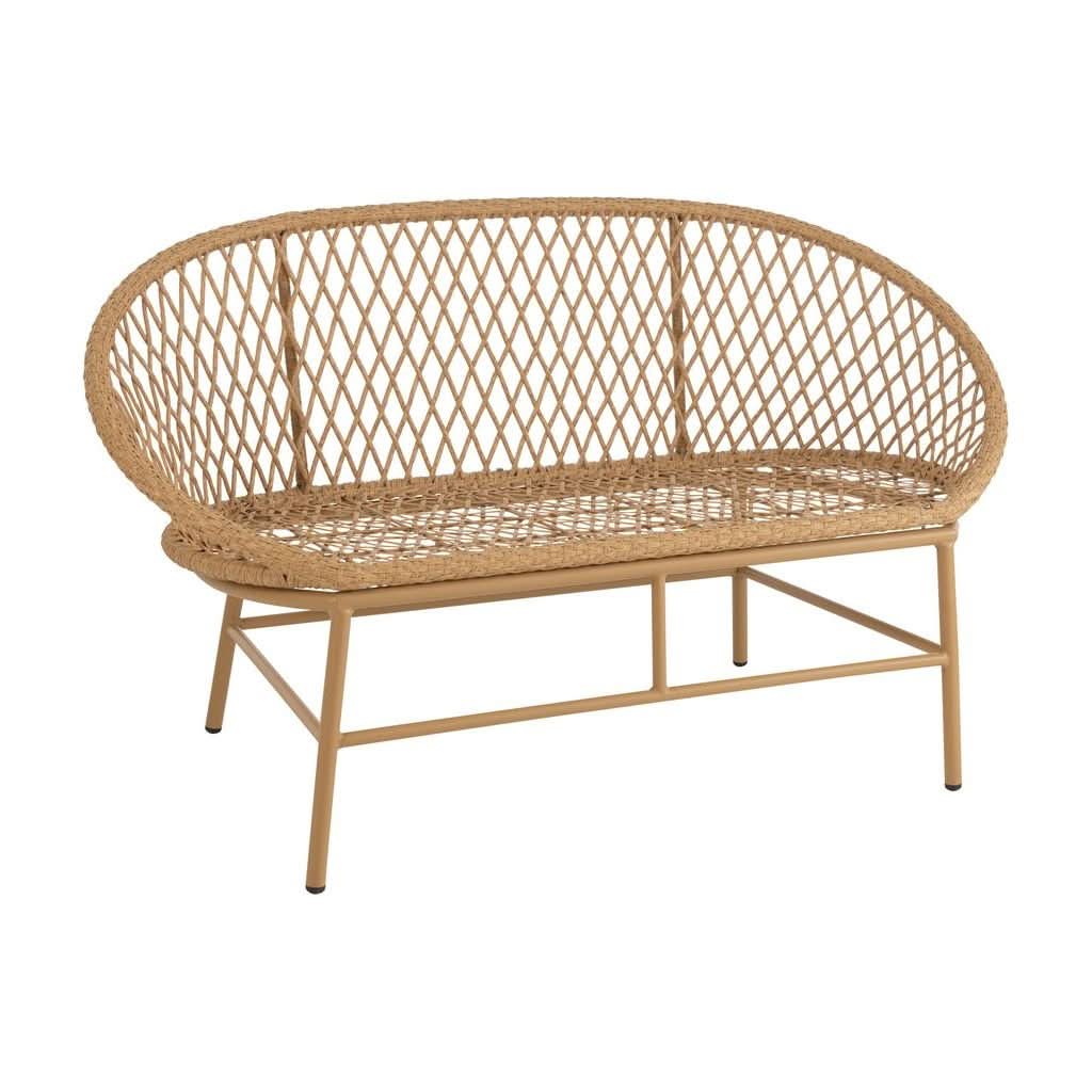 Canapé Métal Rotin Beige 2 Places | Zena - Designix Canapés