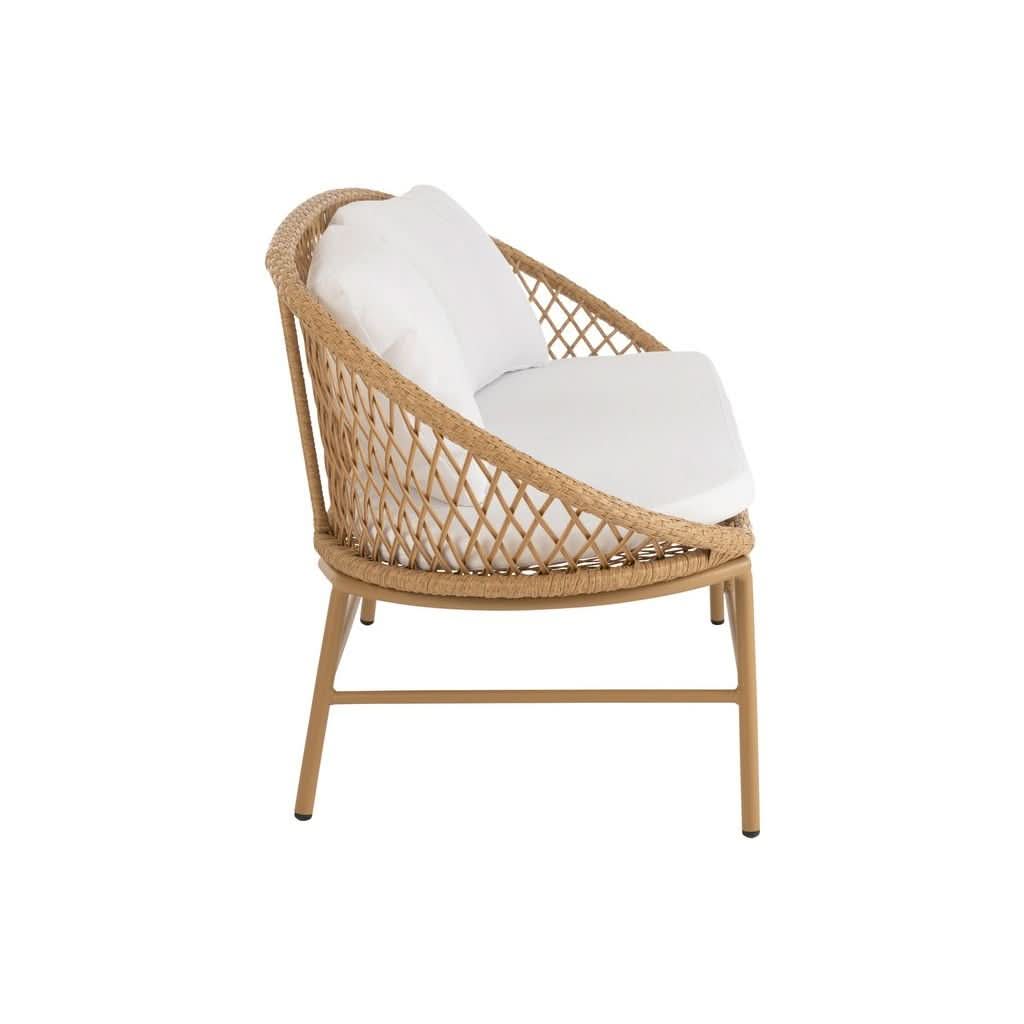 Canapé Métal Rotin Beige 2 Places | Zena - Designix Canapés