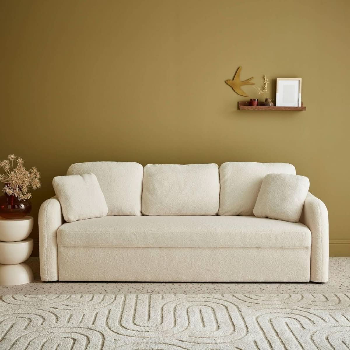Canapé Scandinave 3 Places Bouclette Blanc | Épure - Designix Canapés