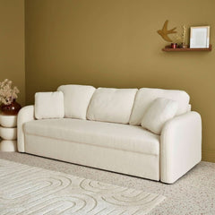 Skandinavisches 3-Sitzer-Sofa, Bouclé, Weiß | Épure
