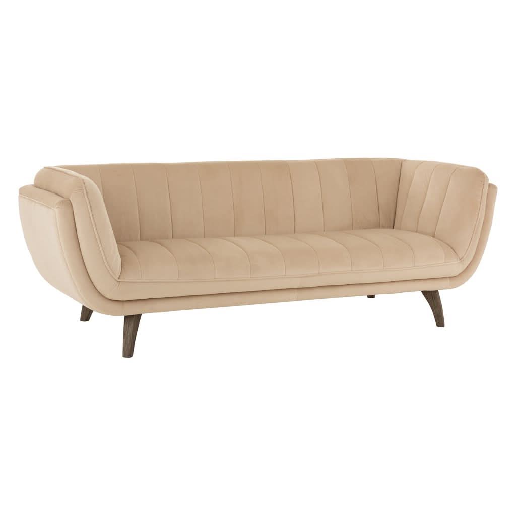Canapé Velours Beige 3 Places | Pora - Designix Canapés