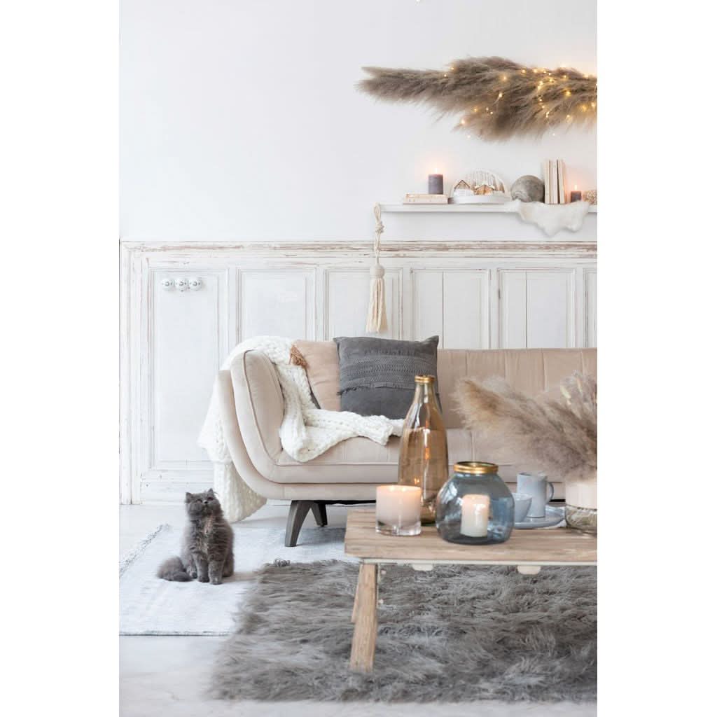 Canapé Velours Beige 3 Places | Pora