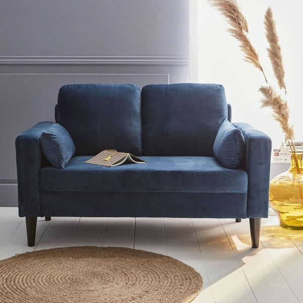 Skandinavisches Samtsofa Blau | Balm