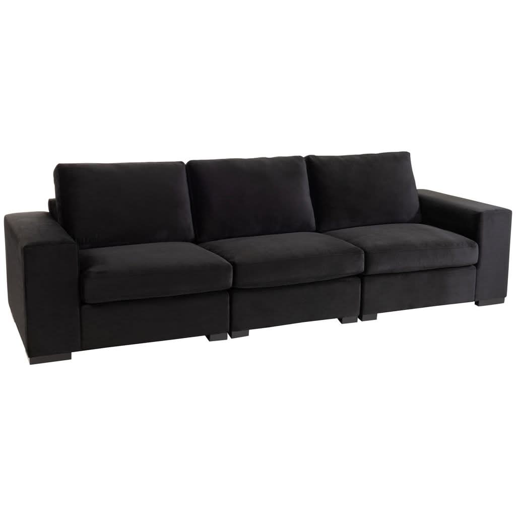 Canapé Velours Noir 2 Places | Ulan - Designix Canapés
