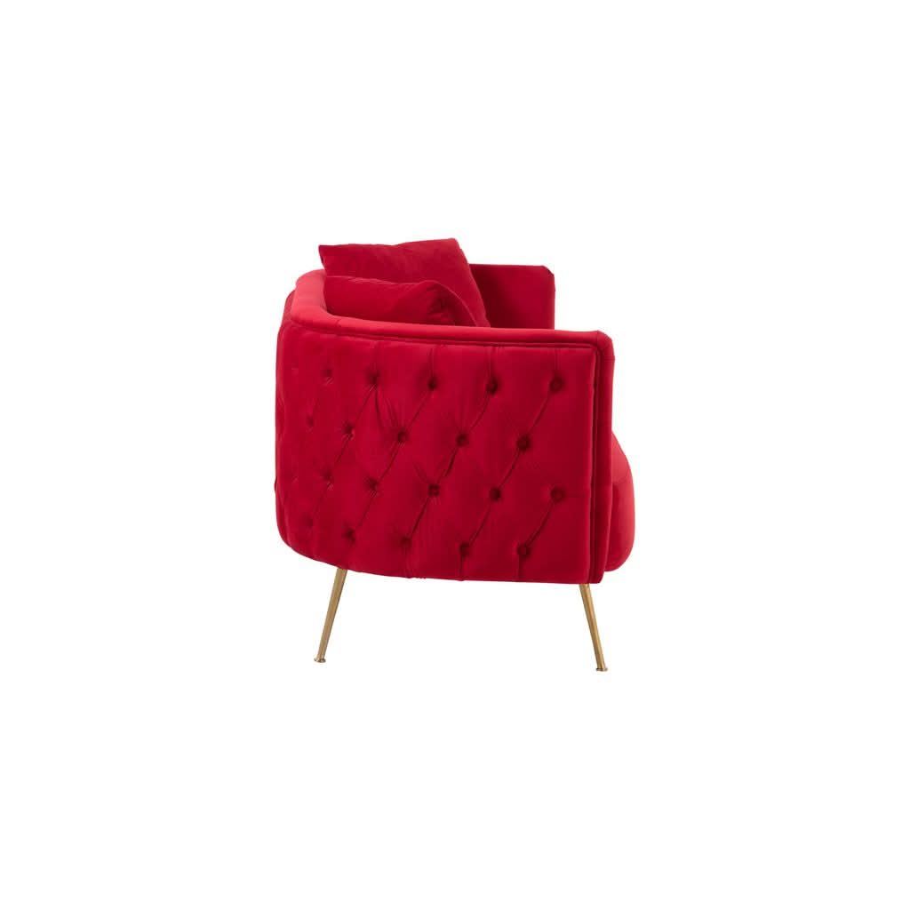 Canapé Velours Rouge 2 Personnes | Ylia - Designix Canapés