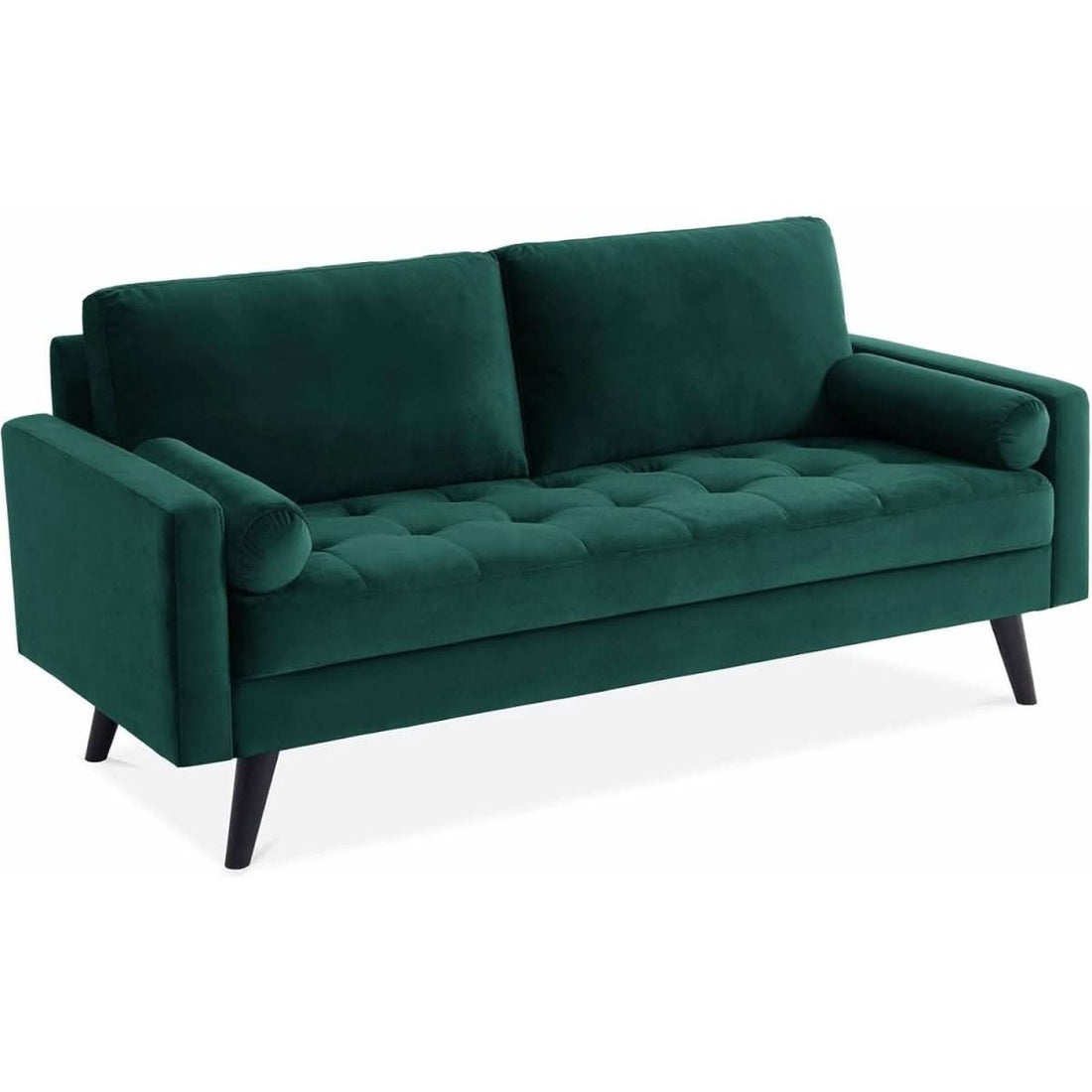 Skandinavisches Samtsofa in Grün | Fresco