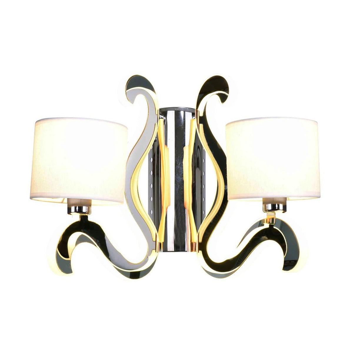 Applique murale LED Ambrosia 1 cuivrée, tissu