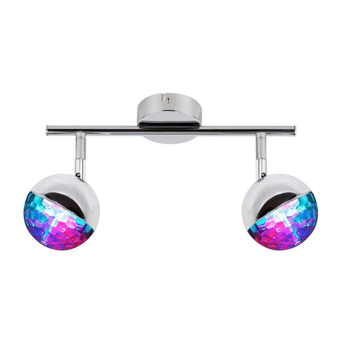 Plafonnier LED Party 2 lumières RGB chromé