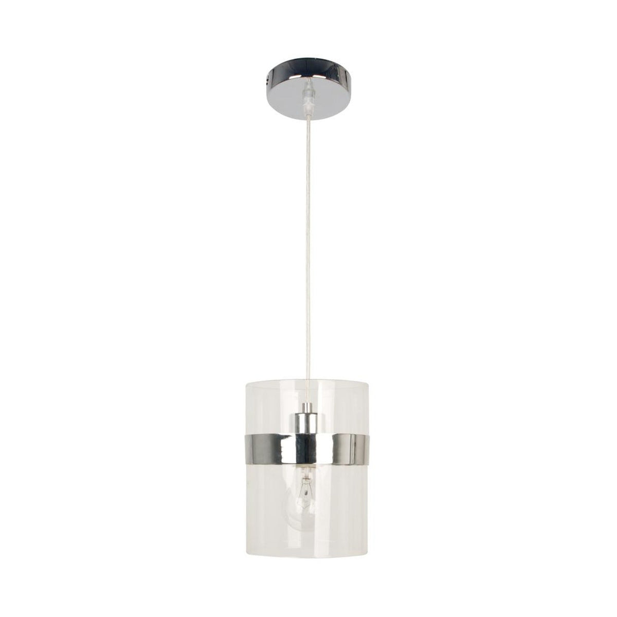 Suspension Brando chromée et transparente, verre
