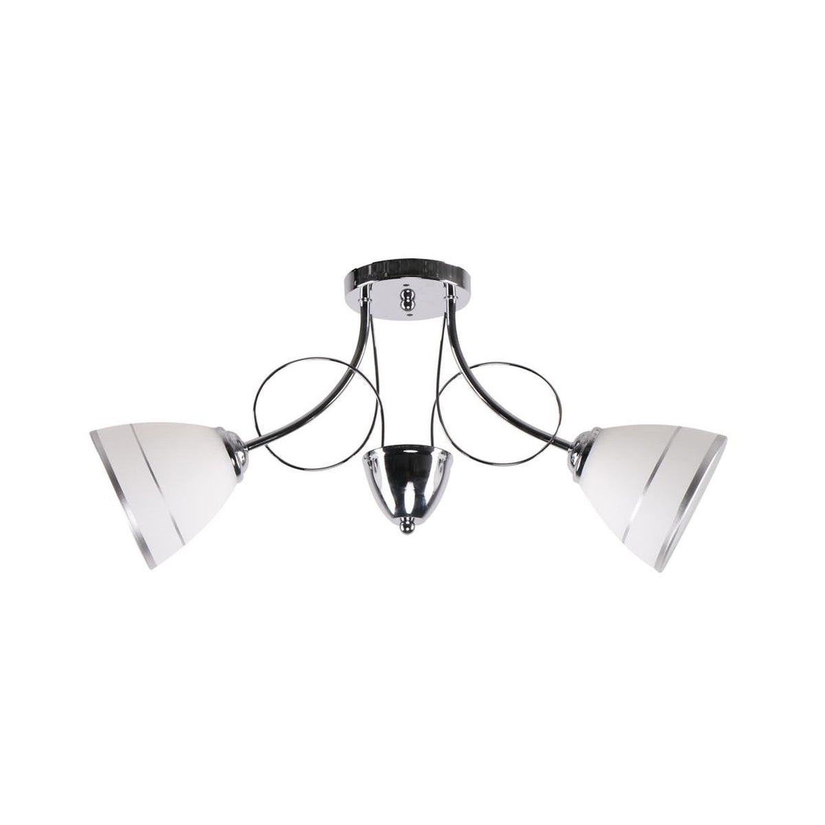 Suspension Elotte 2 lumières chromée, verre