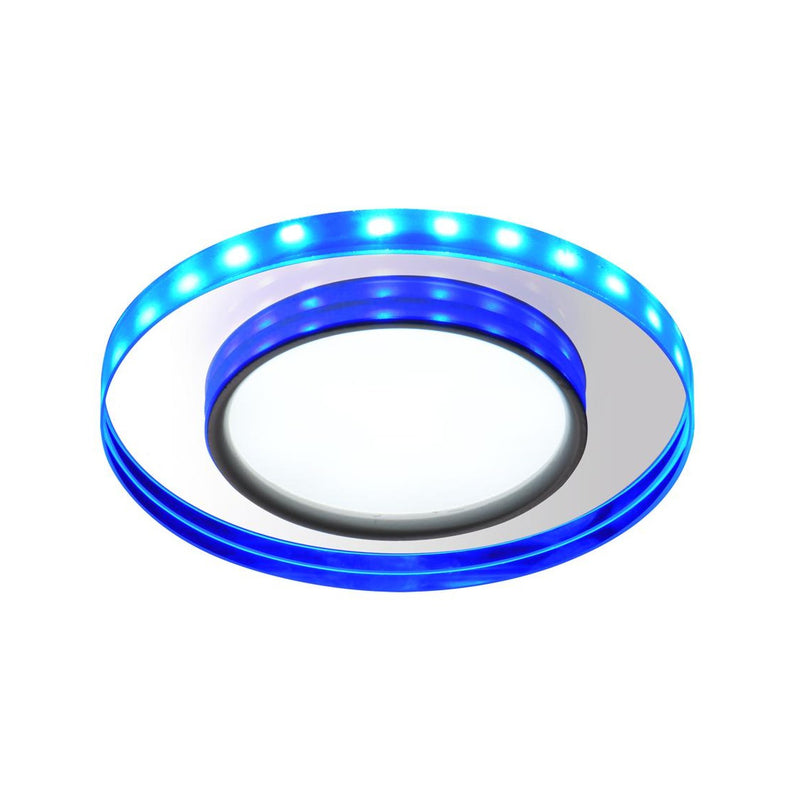 Spot encastrable LED SSP-23 à anneau LED rond bleu et transparent, verre