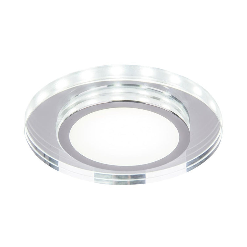 Spot encastrable LED SSP-26 à anneau LED rond chromé, verre