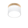 Spot plafond LED Tuba blanc et bois