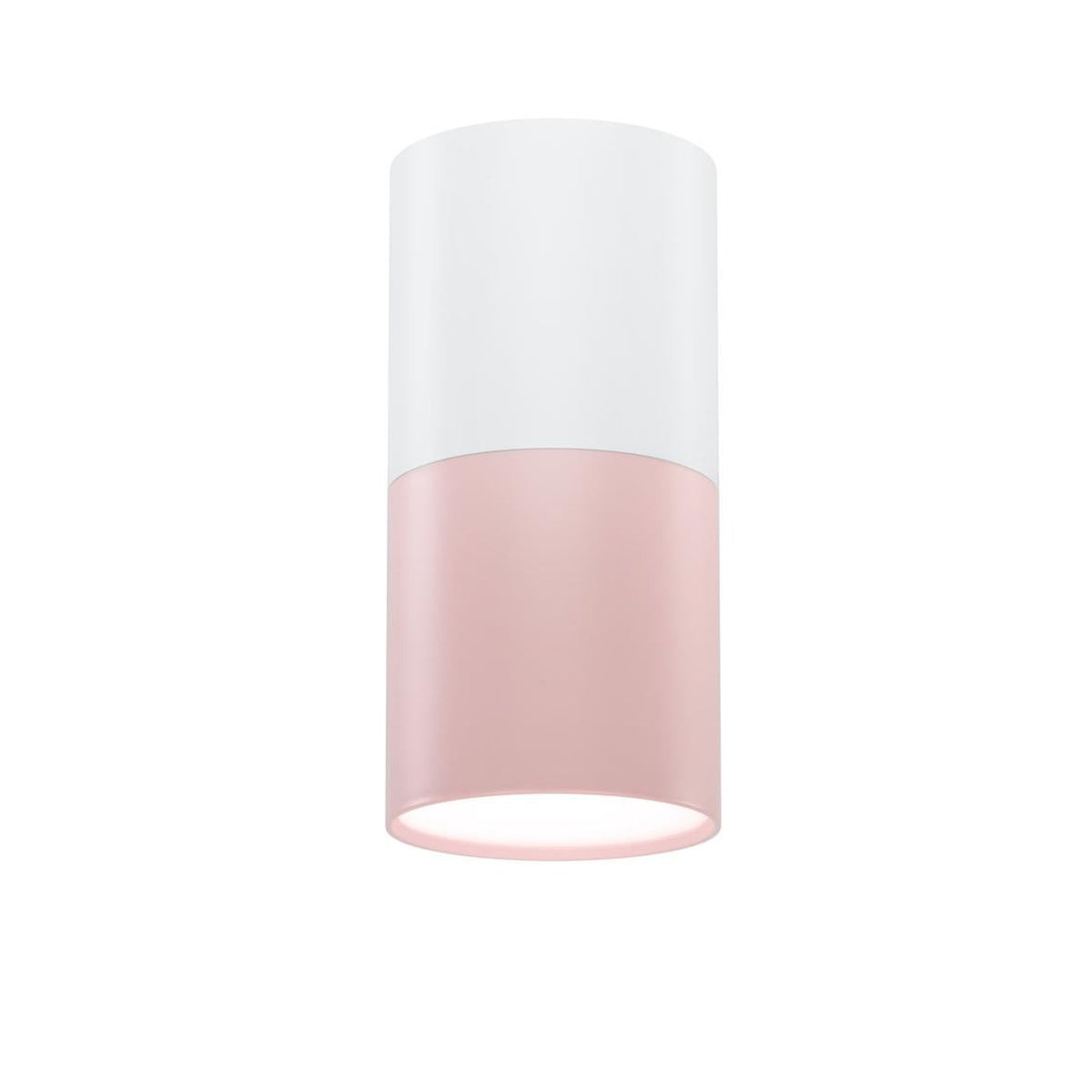 Spot plafond Tuba rose et blanc
