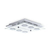 Plafonnier Cabo inox et blanc, verre, L 34 cm