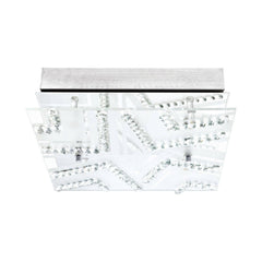 Plafonnier Verdesca chromé et blanc, cristal (93921)