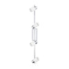 Spot Davida chromé et blanc, L 78 cm