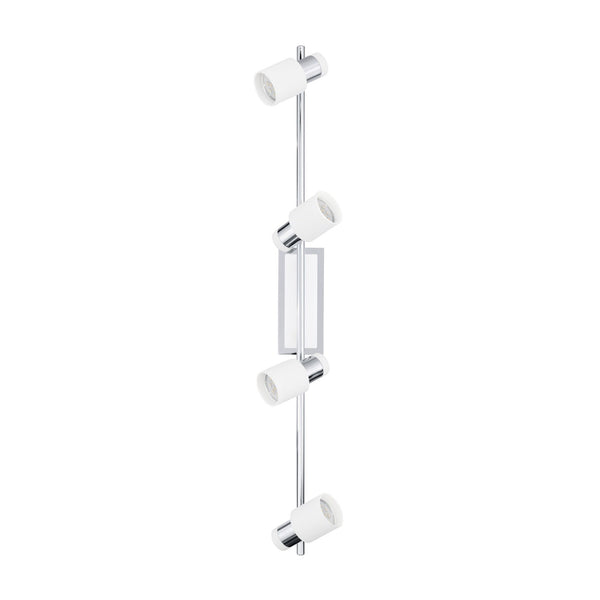 Spot Davida chromé et blanc, L 78 cm