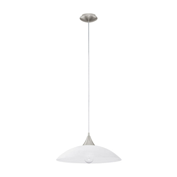 Suspension Lazolo nickel et blanche mat, verre