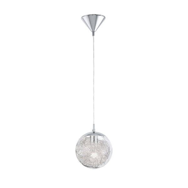 Suspension Luberio chromée et transparente, verre