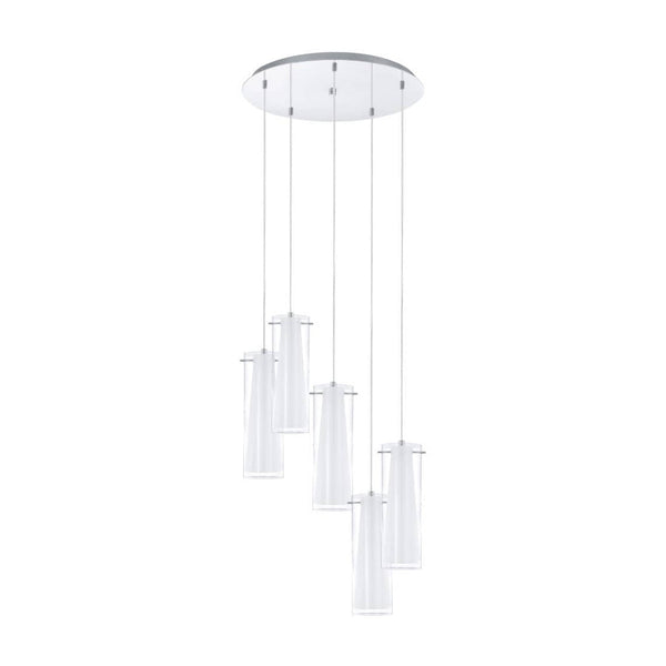 Suspension Pinto chromée, verre, H 150 cm
