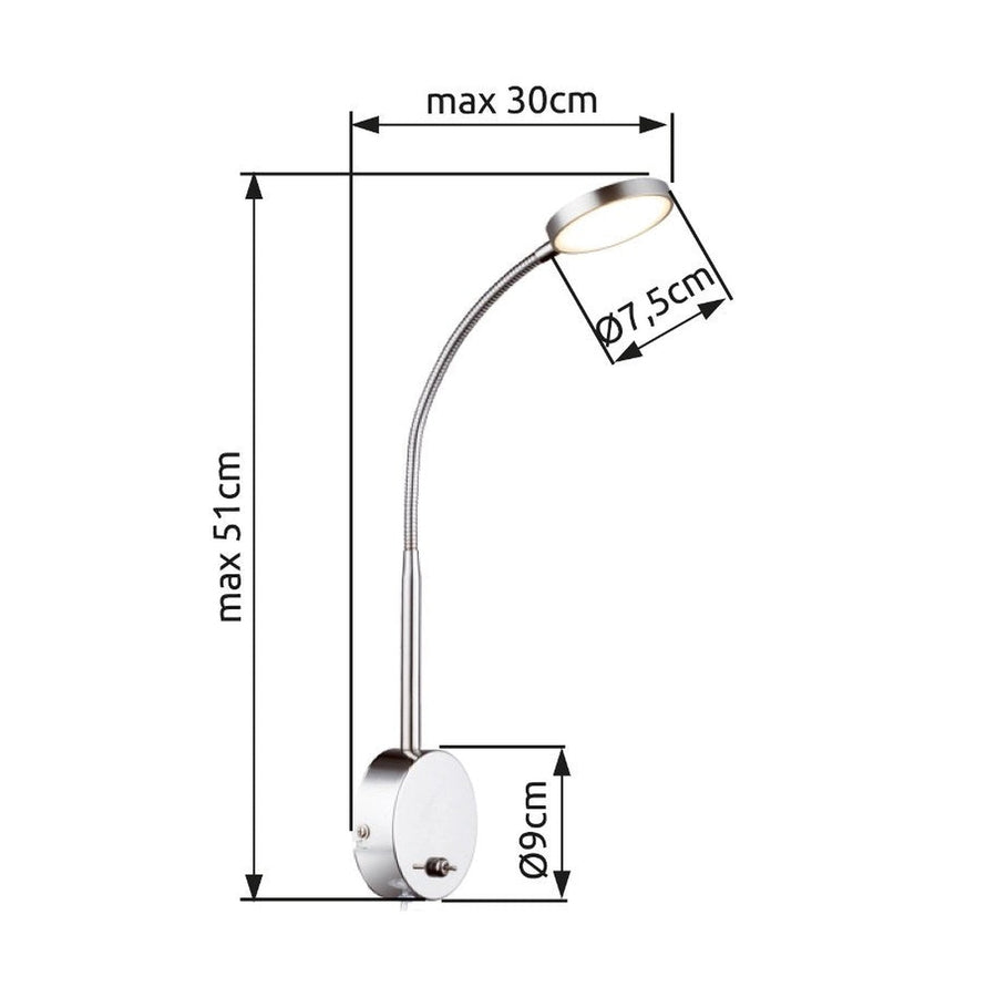 Schéma de dimensions du luminaire avec hauteur maximale 51 cm et largeur 30 cm.