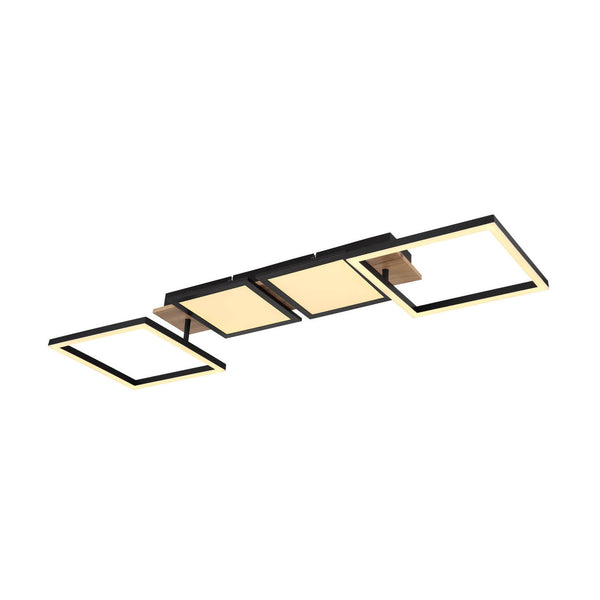Plafonnier Bossy noir mat, L 100 cm