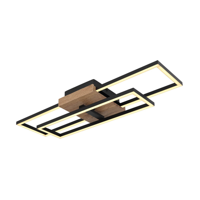 Plafonnier Kendra noir mat, L 60 cm