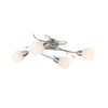 Plafonnier Lilly 4 lumières nickel satiné, verre