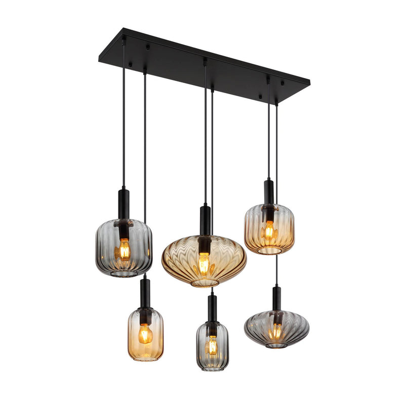 Suspension Valletta noire mat (15719-6)
