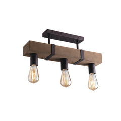 Plafonnier Texas marron, bois