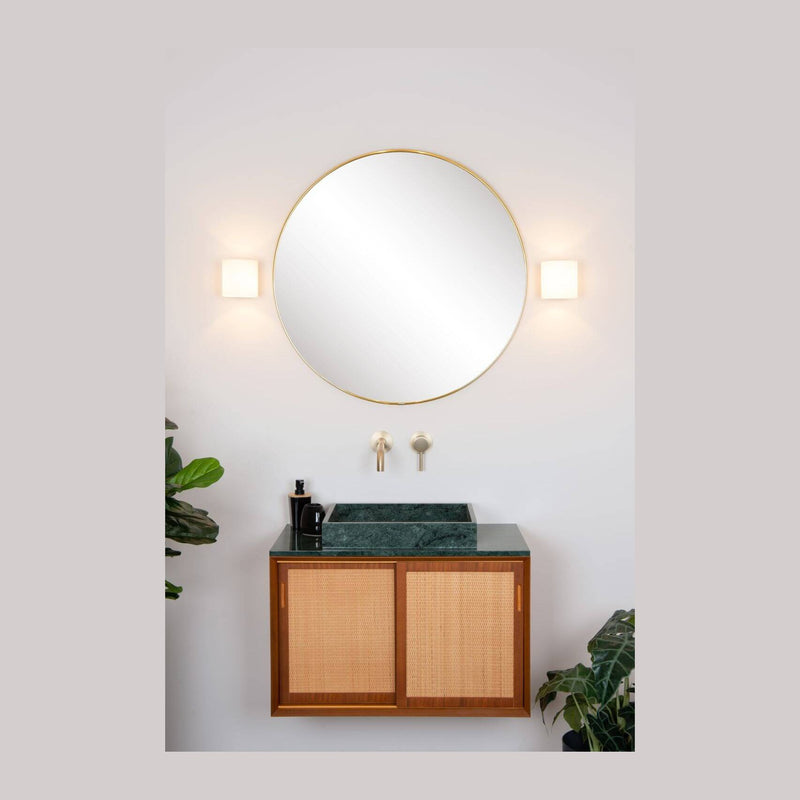 Applique murale Jelte noire et opale, verre